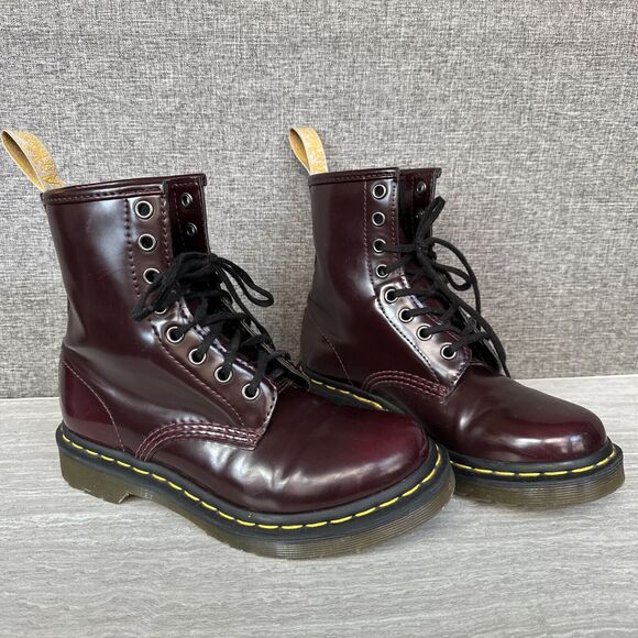Dr. Martens The‎ Original Cherry Vegan Leather Boot Women's Size 6 - Picture 1 of 10